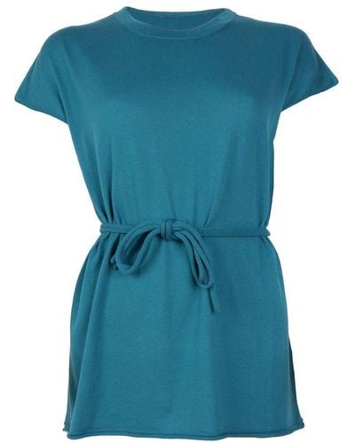 Alpha Studio Green Cotton Dress - Blue