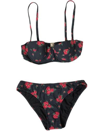 Dolce & Gabbana Roses Two Piece Swimwear Bikini - White