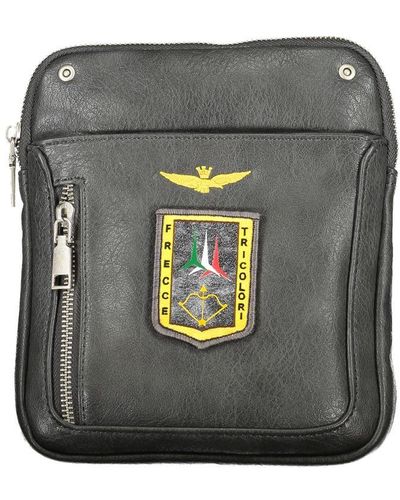 Aeronautica Militare Sleek Shoulder Bag With Iconic Embroidery - Grey