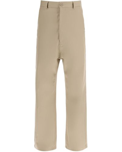 MM6 by Maison Martin Margiela Loose Straight Leg Trousers With A - Natural