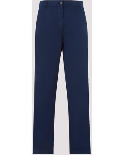 Universal Works Navy Blue Military Cotton Chino Trousers