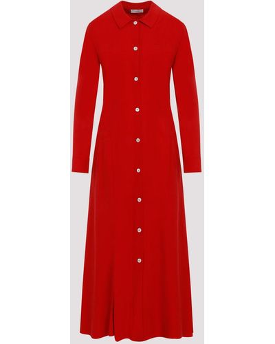 The Row Goji Berry Red Silk Myra Dress