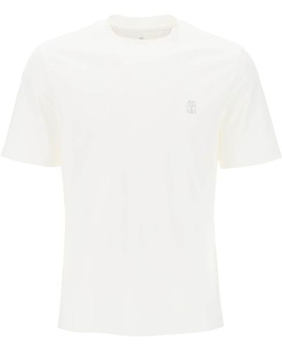 Brunello Cucinelli T Shirt With Logo Print - White