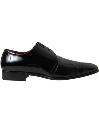 Dolce & Gabbana Elegant Patent Leather Formal Shoes - Black