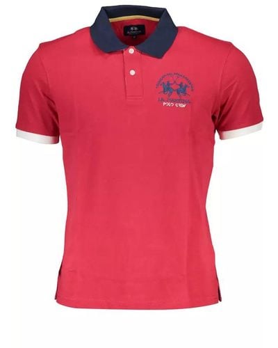 La Martina Pink Cotton Polo Shirt - Red