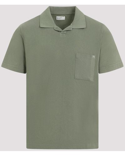 Universal Works Navy Cotton Vacation Polo - Green
