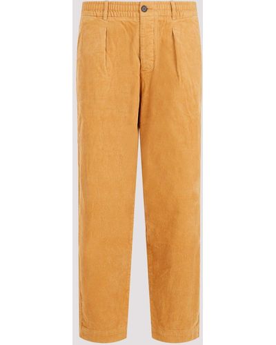 Universal Works Corn Pleated Cotton Track Trousers - Orange