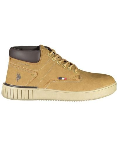 U.S. POLO ASSN. Brown Polyester Trainer - Natural