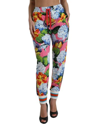 Dolce & Gabbana Floral High-rise Drawstring Jogger Trousers - Multicolour