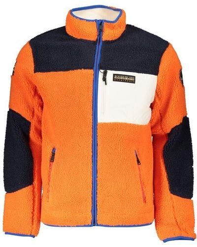 Napapijri Chic Contrast Detail Zip Jacket - Orange