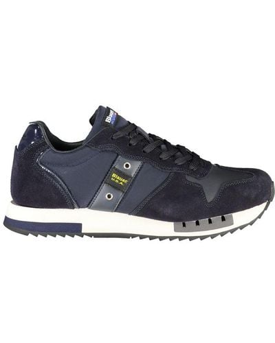Blauer Contrast Lace-Up Sports Sneakers - Blue