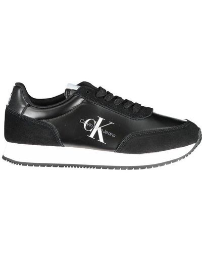 Calvin Klein Chic Contrasting Lace-Up Sneakers - Black