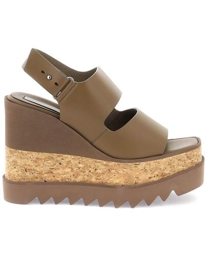 Stella McCartney Elyse Platform Sandals With Wedge - Brown