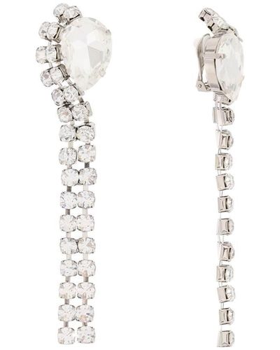 Alexander McQueen Stud Earrings With Faceted Stone - White