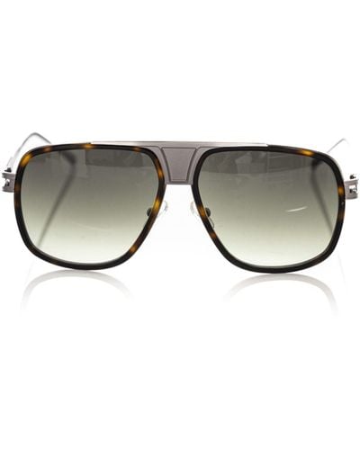Frankie Morello Elegant Shield Sunglasses With Havana Profile - Brown