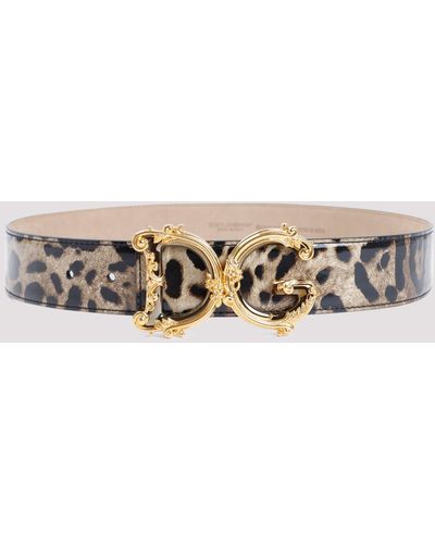 Dolce & Gabbana Leo Calf Leather Belt - Metallic