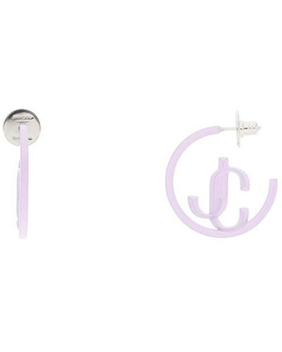 Jimmy Choo 'jc Monogram Hoops' Earrings - Purple