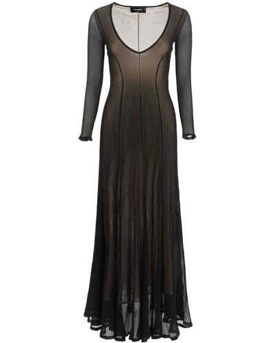 DSquared² Long V Neck Dress - Black