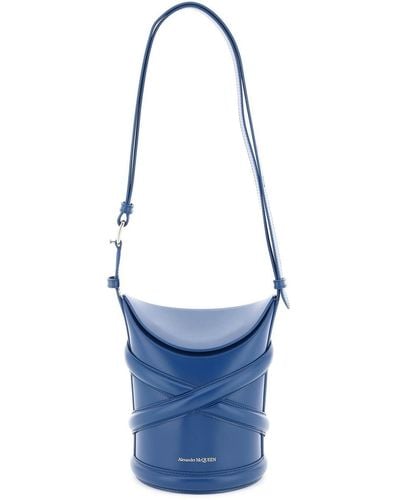 Alexander McQueen The Curve Small Bucket Bag - Blue