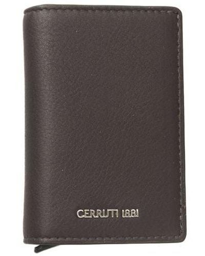 Cerruti 1881 Brown Calf Leather Wallet - Grey