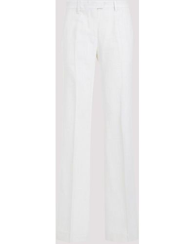 Etro Natural White Viscose Trousers