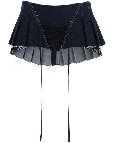 Dilara Findikoglu Micro Pleated Skirt With Corset - Black