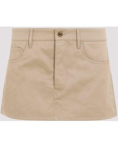 Miu Miu Beige Cotton Mini Skirt - Natural