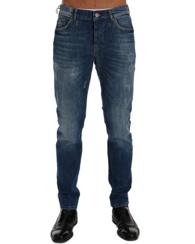 Frankie Morello Chic Slim Fit Wash Jeans - Blue