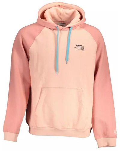 Guess Premium Pink Hooded Sweatshirt With Logo