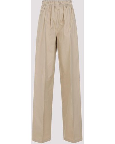 Prada Beige Cotton Trousers - Natural