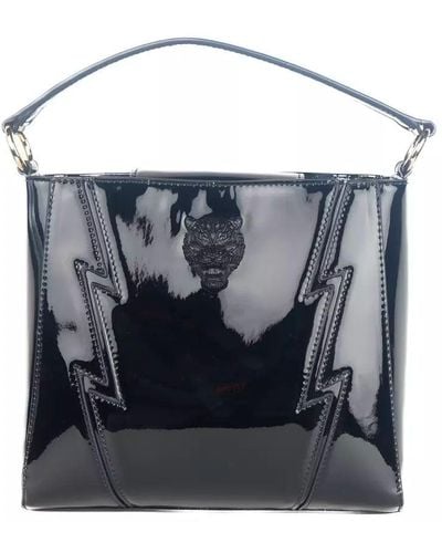 Philipp Plein Elegant Shoulder Bag With Patent Leather Effect - Black