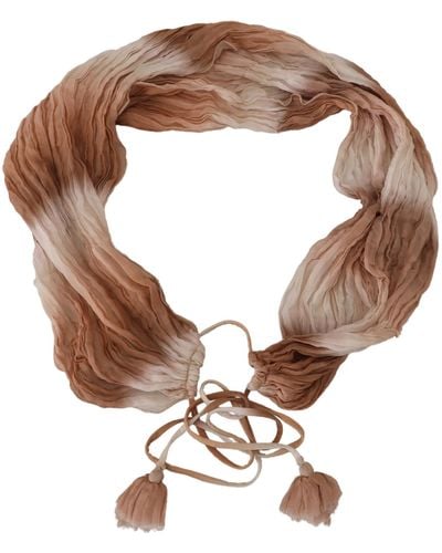 Ermanno Scervino Multicolour Silk Wrap Shawl Foulard Scarf - Brown