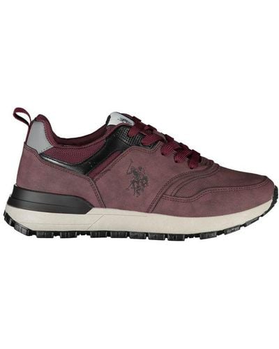 U.S. POLO ASSN. Chic Contrast Laced Sports Sneakers - Purple