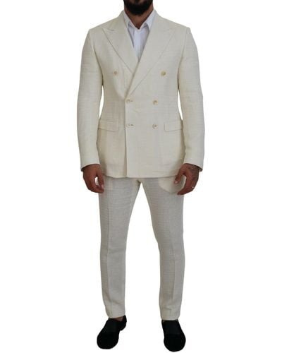Dolce & Gabbana Elegant Off Silk-Blend Suit - Multicolour