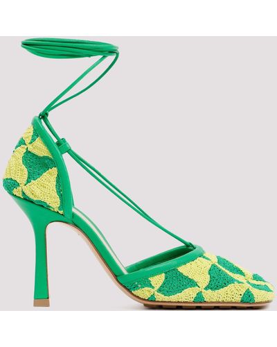 Bottega Veneta Green Ad Yellow Stretch Sandals