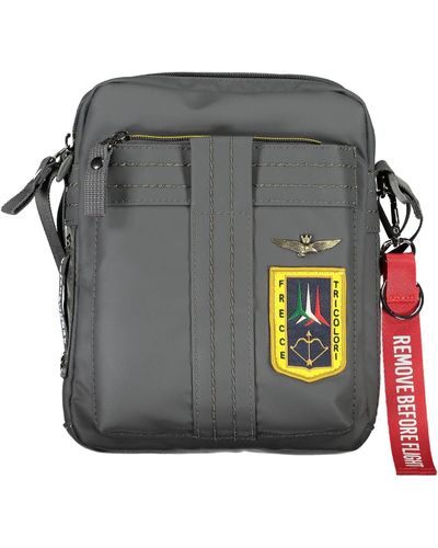 Aeronautica Militare Sleek Shoulder Bag With Contrasting Details - Grey