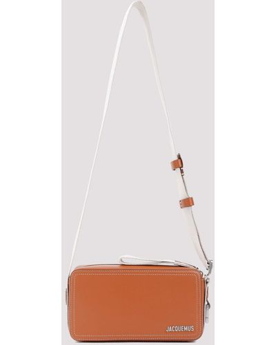 Jacquemus La Cuerda Horizontal Bag In Light Brown - White