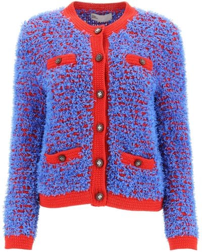 Tory Burch Confetti Tweed Jacket - Blue