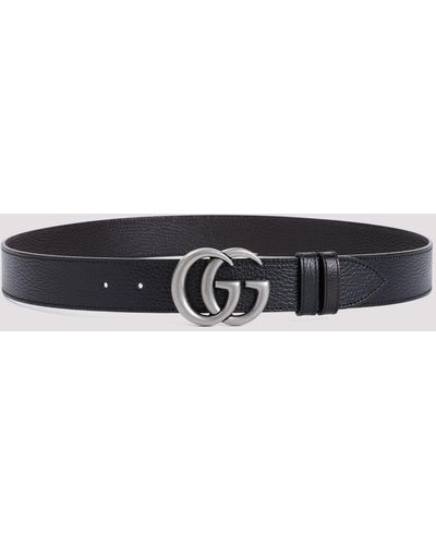 Gucci Black Grained Leather Belt