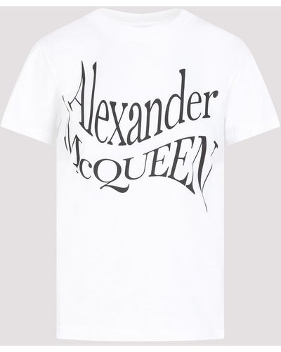 Alexander McQueen White Cotton Warped T