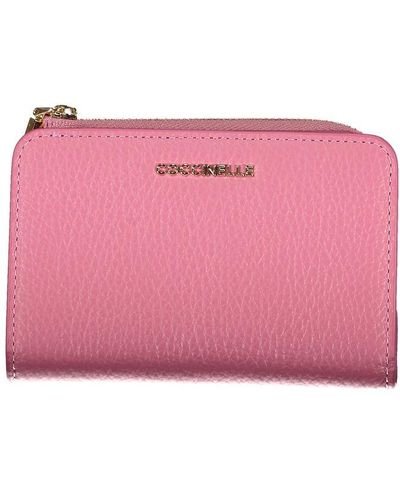 Coccinelle Elegant Leather Wallet With Multiple Compartments - Pink