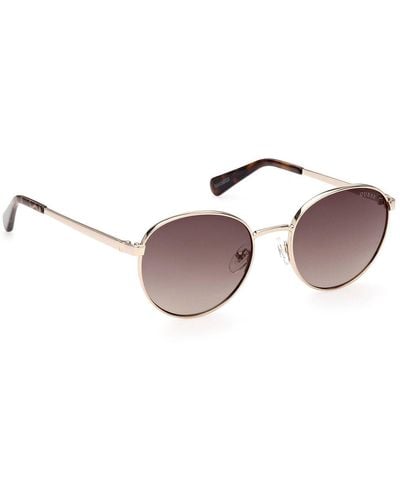 Guess Chic Round Metal Frame Sunglasses - Blue