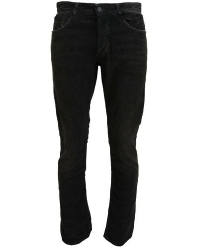 CoSTUME NATIONAL Gray Cotton Corduroycasual Jeans - Black