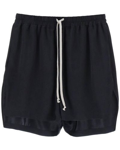 Rick Owens Silk Satin Shorts - Black