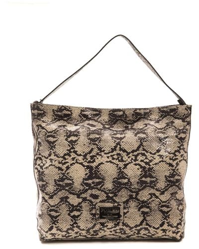 Pompei Donatella Chic Python Print Leather Shoulder Bag - Multicolor