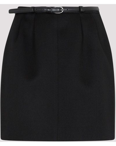 Saint Laurent Wool Mni Skirt - Black