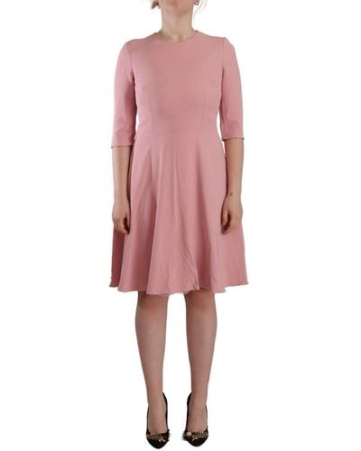 Dolce & Gabbana Elegant A-Line Knee Length Dress - Pink