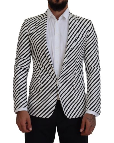Dolce & Gabbana Striped Cotton Jacket - Gray