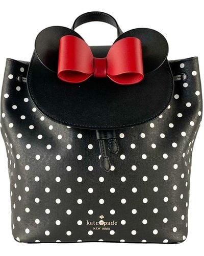 Kate Spade Disney Minnie Mouse Medium Leather Backpack Bookbag Bag - Black