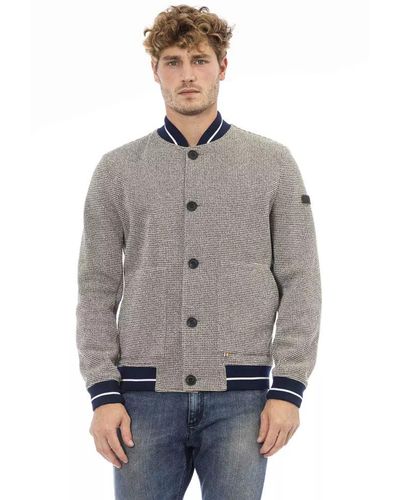DISTRETTO12 Blue Polyester Jacket - Gray